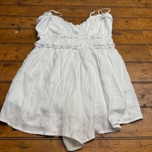 Altar'd State White Ruffled Jumpsuit